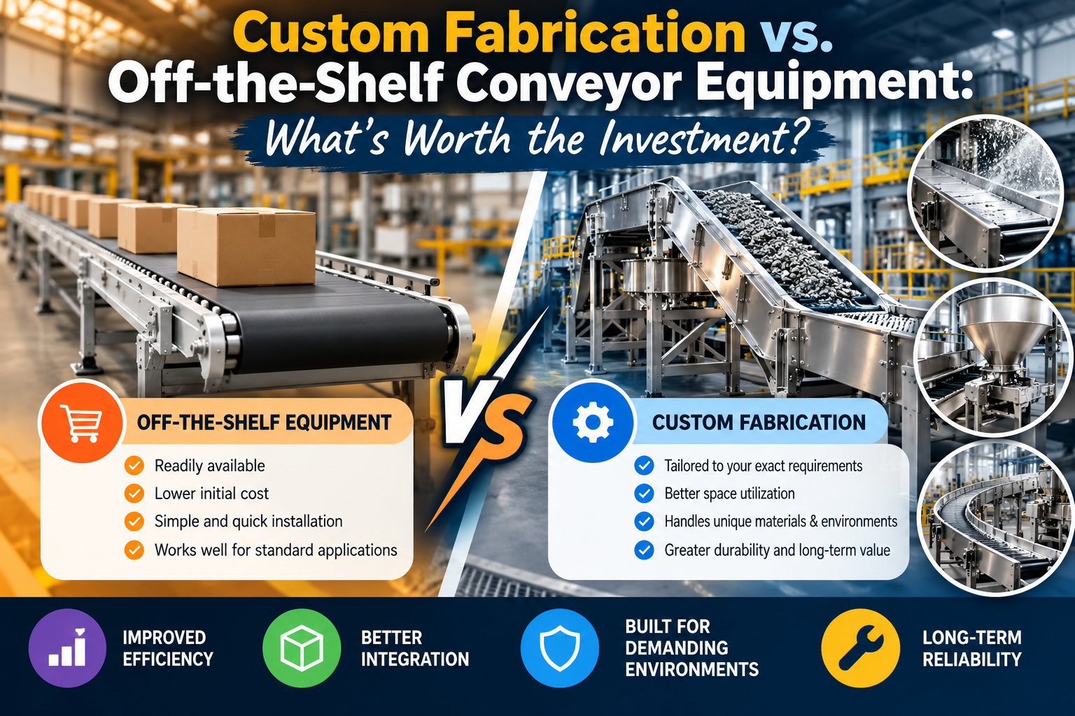 Custom Fabrication vs. Off-the-Shelf Conveyor Equipment: What's Worth the Investment?
